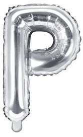 Globo de foil Letra ''P'', 35cm, plata